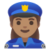 👮🏽‍♀️ woman police officer: medium skin tone display on Google